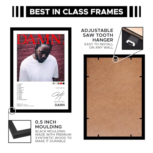 CodersParadise Wood Kendrick Lamar Wall Poster Frames - Pack Of 6 | 8 X 12Cm (A4 Size) | Aesthetic Artwork Framed Posters - Image 5