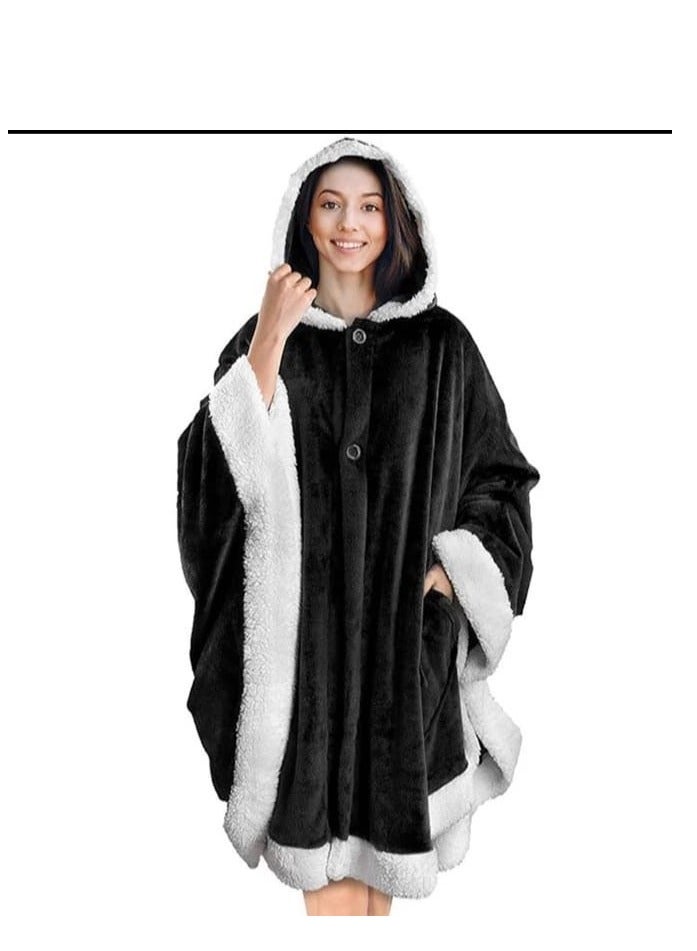 Winter and Warm Cloaks - Luxury Winter (Black) Winter and Warm Cloaks - Luxury Winter (Black) - Image 2