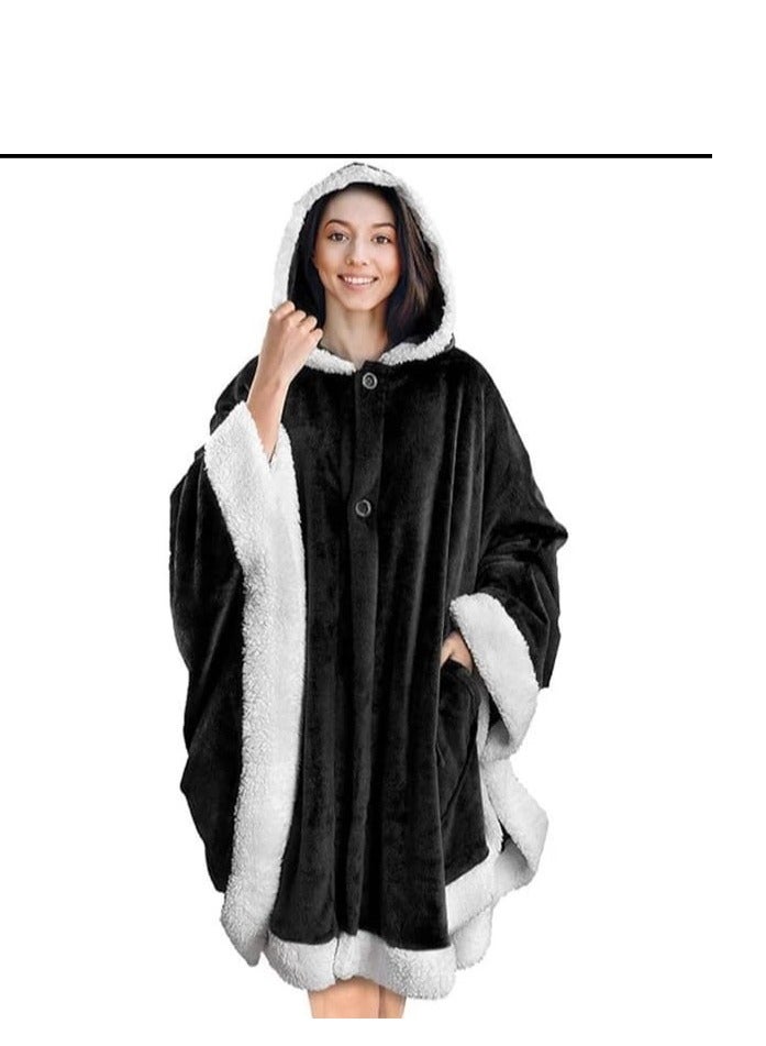 Winter and Warm Cloaks - Luxury Winter (Black) Winter and Warm Cloaks - Luxury Winter (Black) - Image 3