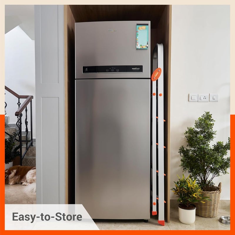 Bathla Safex 6Step Foldable Aluminium Ladder for Home AntiSlip Steps Edge Guards 5 Year Manufacturer Warranty with SureHinge Technology Orange - Image 4