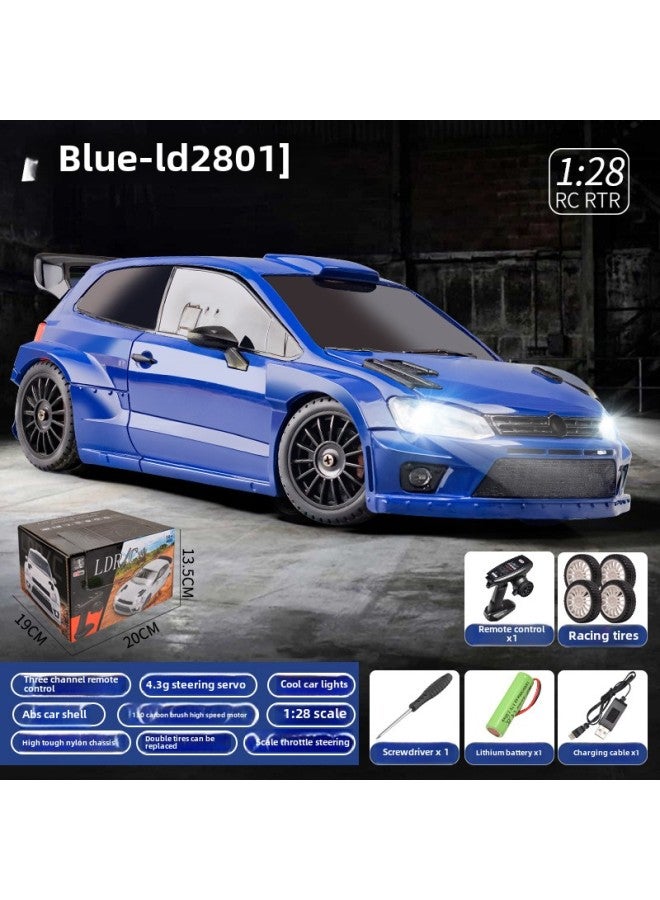 Landa Technology LD2801 Full-scale Four-wheel Drive Drift Remote Control Car POLO R Charging High-speed Racing Children's Toys-Color:Ld2801 -Scale:1:28 - Image 1