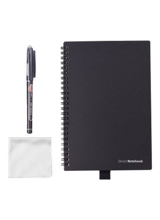 3-Piece A5 Sprial Binding Notebook With Erasable Pen And Cloth Set Black - pzsku/Z7B6F6FFBF1341B02BE07Z/45/_/1702345683/36b90438-9965-4117-80d3-f50237d69070