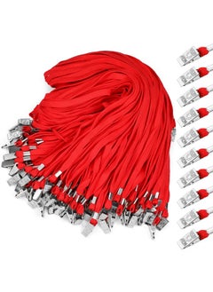 Marspark 200 Pieces Red Lanyards Bulk With Clip Flat Neck Lanyard Badge Lanyard With Swivel Hook Lanyards For Id Cards Holder  - Image 1