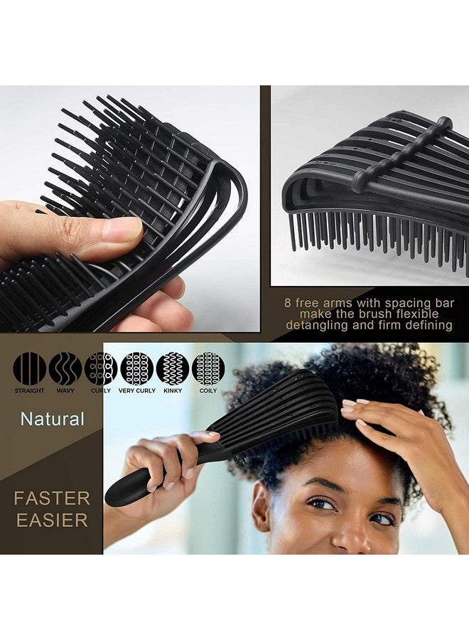 هدى كراش مشط فك تشابك الشعر من HUDACRUSH للشعر المجعد - فرشاة شعر متعاطفة ومنتجات للشعر المجعد للنساء والرجال والأطفال - أداة إزالة العقد والتشابك بدون ألم، أداة تصفيف الشعر الجاف والمبلل - Image 2