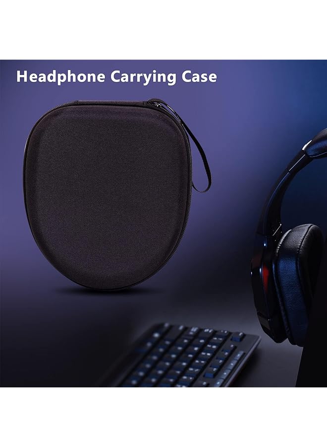 X spring Headset Case Headphone Carrying Case Black Color Hard Shell Headphones Hard Storage Bag With Cable Storage Hard Shell Large Carrying Headphones Case Headset Travel Bag - Image 5