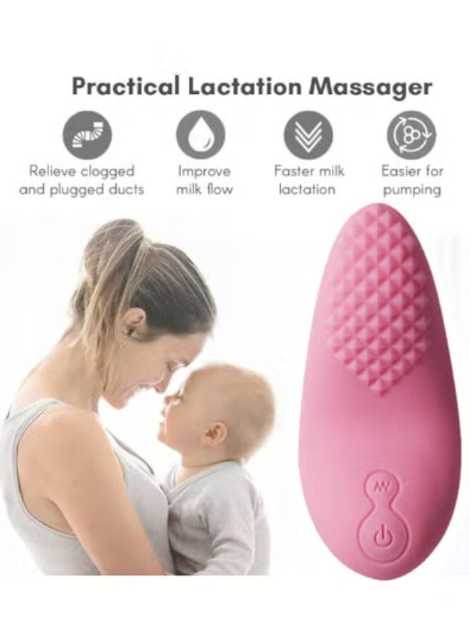Warming Lactation Massager 2-in-1, Soft Breast Massager for Breastfeeding, Heat + Vibration Adjustable for Clogged Ducts, Improve Milk Flow, Engorgement - Image 2
