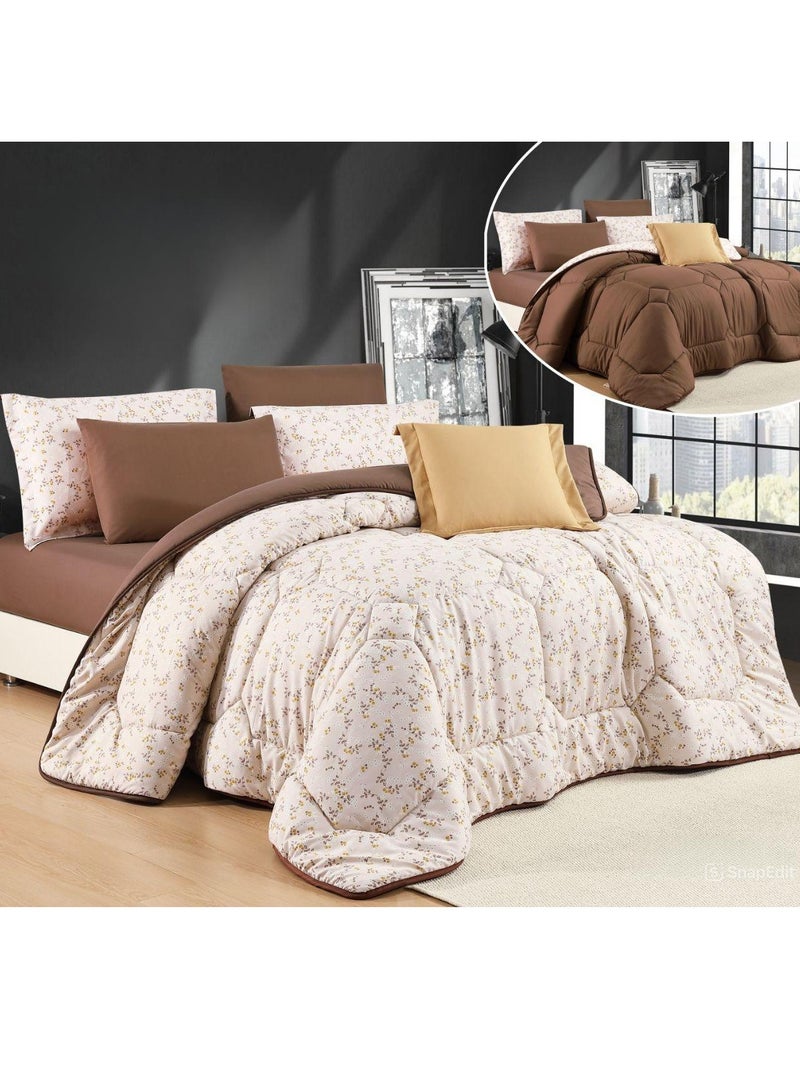 هورس مفرش نفرين صيفي مشجر بتصميم فخم مكون من 8 قطع مقاس 220*240