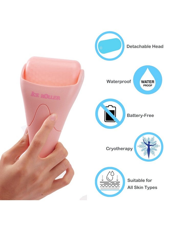 Wonderwin 2 PACK Ice Roller for Face and Body Massage, Facial Roller Skin Care Tool for Reduce Wrinkles and Puffiness, Migraine Pain Relief and Skin Tighten, Cold Therapy for Cooling and Calming.(Pink+Green) - Image 4