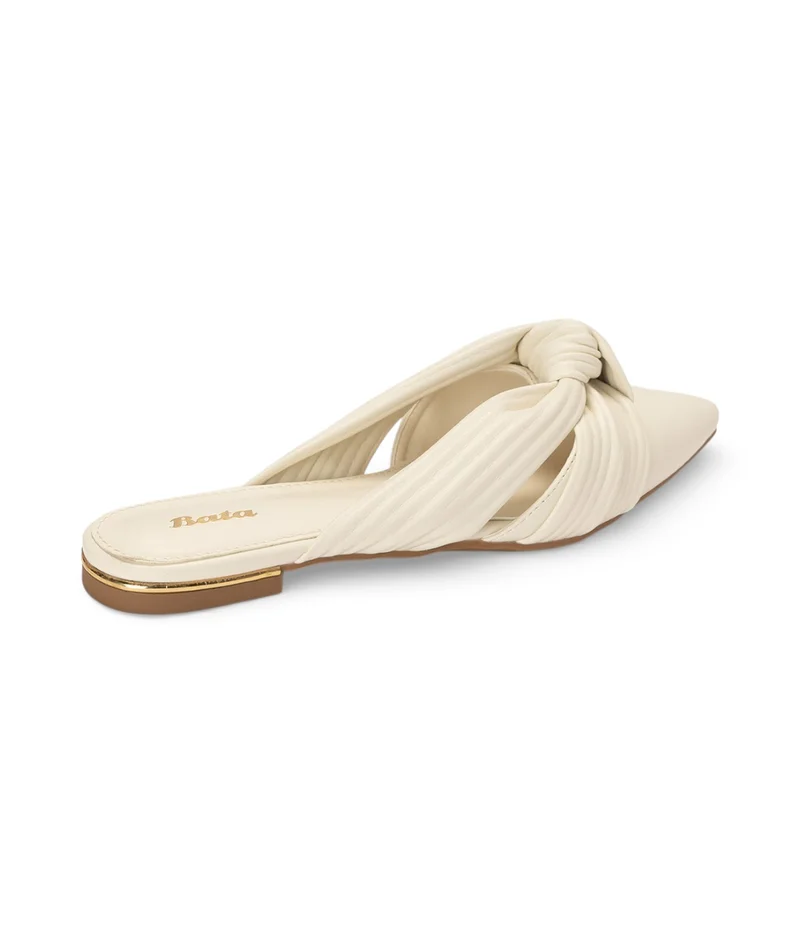 Bata White Soft Twist Slide Sandals for Women | Best Price UAE