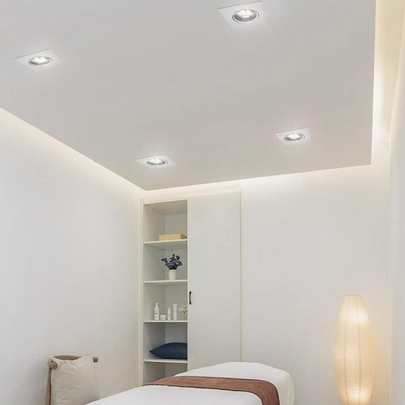 downlights for Ceiling Square Downlight Adjustable Angle LED Spotlight Baffle Trim Ceiling Lamp Aluminum Downlights Round Led Spot Light 3W, 5W, 7W, 10W, 12W, 1,7w-White Light - Image 4