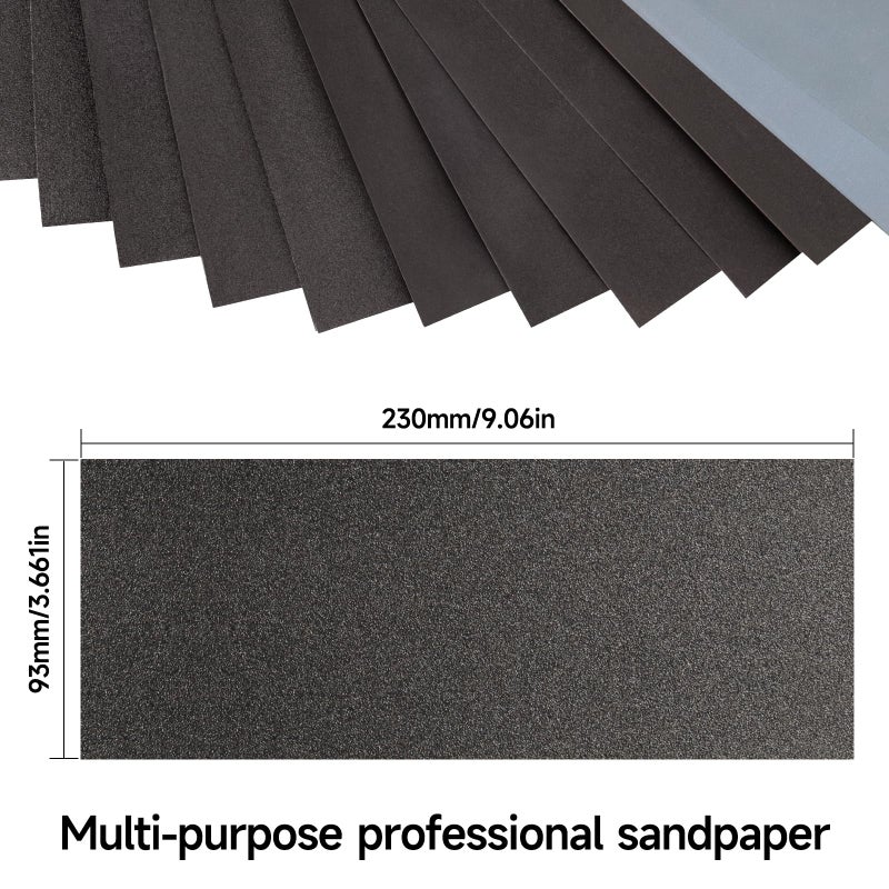 Shineboc Sandpaper 3000 Grit, Wet Dry Sanding Sheets 9x3.6 inch for Wood Furniture Finishing, Metal Sanding and Automotive Polishing,21 -Sheet - Image 2