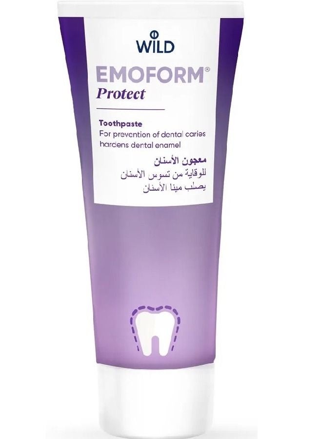 WILD EMOFORM Protect Toothpaste, 75ml - For Caries Prevention & Enamel Hardening