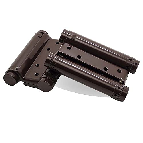 Volo Double Action Hinge Saloon Door Hinges Swinging Door Hinge Heavy Duty Self Closing Brown in mild Steel with Screws (5 Inch) (Pack of 2 Pcs.) - Image 3