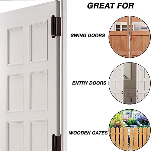 Volo Double Action Hinge Saloon Door Hinges Swinging Door Hinge Heavy Duty Self Closing Brown in mild Steel with Screws (5 Inch) (Pack of 2 Pcs.) - Image 4
