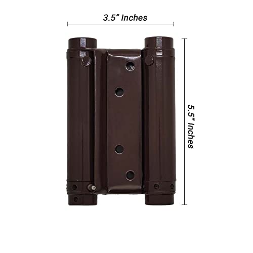 Volo Double Action Hinge Saloon Door Hinges Swinging Door Hinge Heavy Duty Self Closing Brown in mild Steel with Screws (5 Inch) (Pack of 2 Pcs.) - Image 2