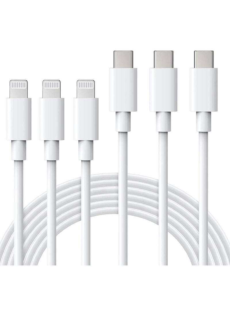 ELTRAZONE - USB C to Lightning Cable MFi Certified 3Pack 6FT Fast iPhone 13 Charger Cable - Lightning to Type C Cable Compatible with iPhone 13 12 Pro 11 Max XS XR 8 Plus SE 2020 iPad Pro AirPods Pro - Image 1