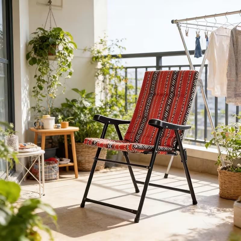 التيس كرسي رحلات قابل للطي تراث سعودي (4 حبات) Heavy Duty Folding Camping Chair SKT1 - Image 3