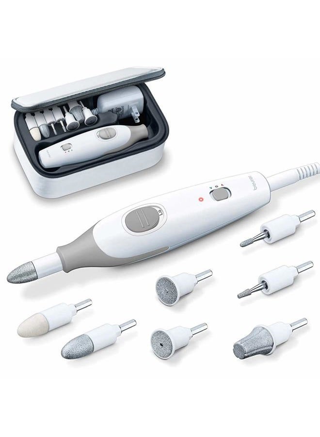 Beurer MP32 Electric Nail Drill with 7 Attachments, Manicure/Pedicure Set with 2-Speed Levels & Dual Rotation for Salon-Quality Nail Care at Home, Including Storage Case - Image 1