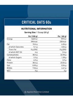 Applied Nutrition Critical Oats - Golden Syrup - (600g)  - Image 2