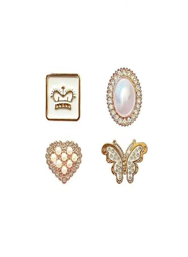 vshougou Bling and Letter Shoe Charms for Clog Decoration,Cute Charms Accessories for Gift, Bling-A, Pearl, No Gemstone - Image 5