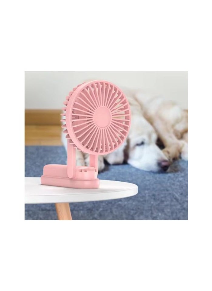 Generic - Mini Folding Fan Portable Handheld Rechargeable Table Fan Mini Folding Fan Handheld Fan Pink - Image 1