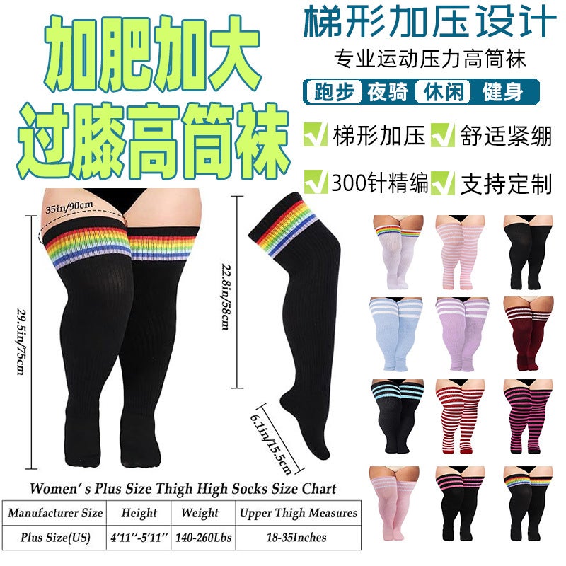 جوارب فوق الركبة للنساء من يوليجيان 75% قطن، جميلة الأرجل، مقاس زائد، جوارب رياضية ملونة ممتدة - Image 2