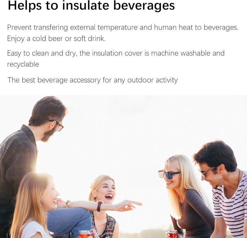 ويوبلز أغطية علب قياسية من النيوبرين الممتاز، عبوة من 15 قطعة، عوازل علب، حاملات تبريد، أغطية علب بيرة، غطاء علبة بيرة مخفي لمشروبات ريد بول، ميكيلوب ألترا، ترولي (لون أخضر مموه). - Image 5