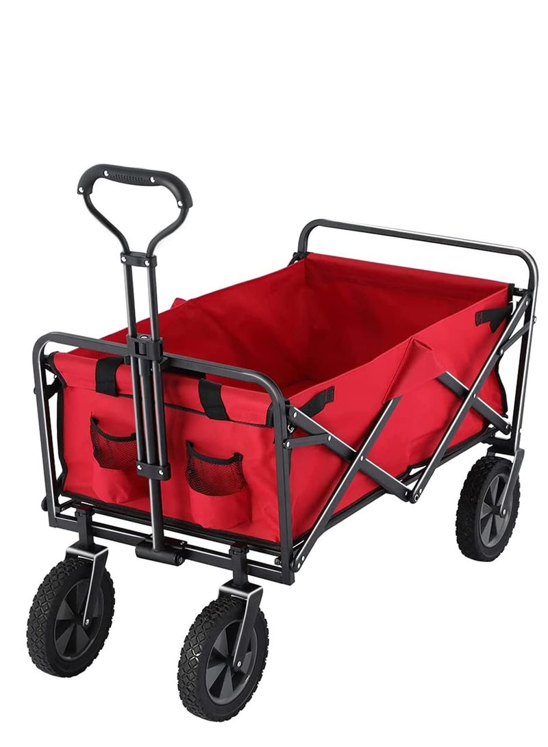 بوس_لايف_ستايل BOSS LIFESTYLE عربة خارجية عالية السعة مع مقبض قابل للتعديل وعجلات دوارة - Image 1