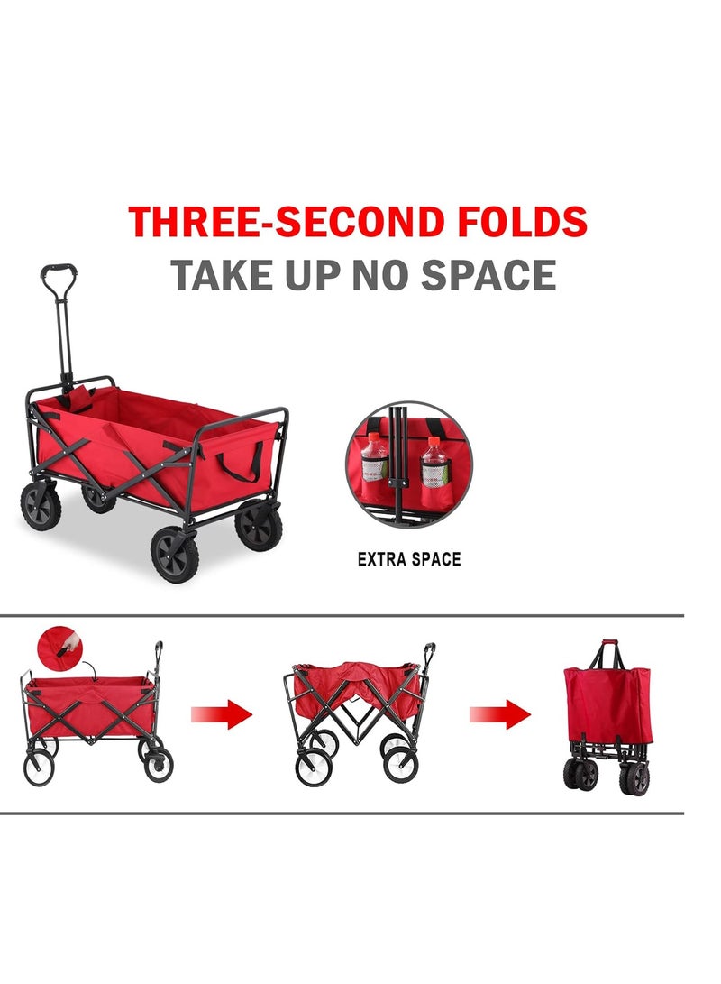 بوس_لايف_ستايل BOSS LIFESTYLE عربة خارجية عالية السعة مع مقبض قابل للتعديل وعجلات دوارة - Image 3