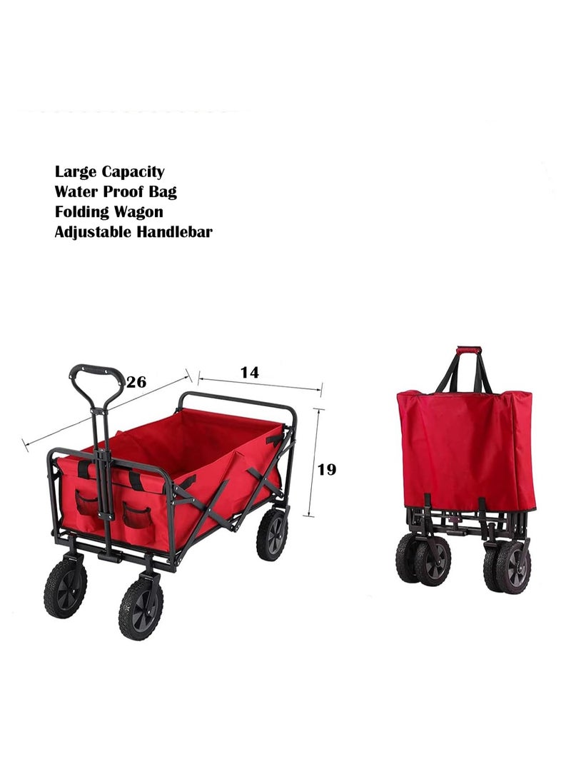 بوس_لايف_ستايل BOSS LIFESTYLE عربة خارجية عالية السعة مع مقبض قابل للتعديل وعجلات دوارة - Image 2