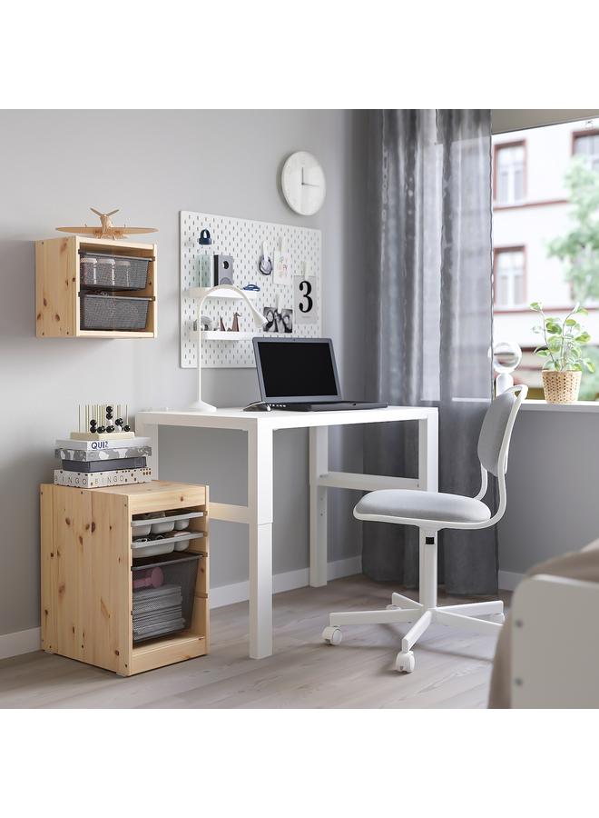 Zaboon Wall Storage, Light White Stained Pine/Dark Grey, 32X21X30 Cm - Image 3