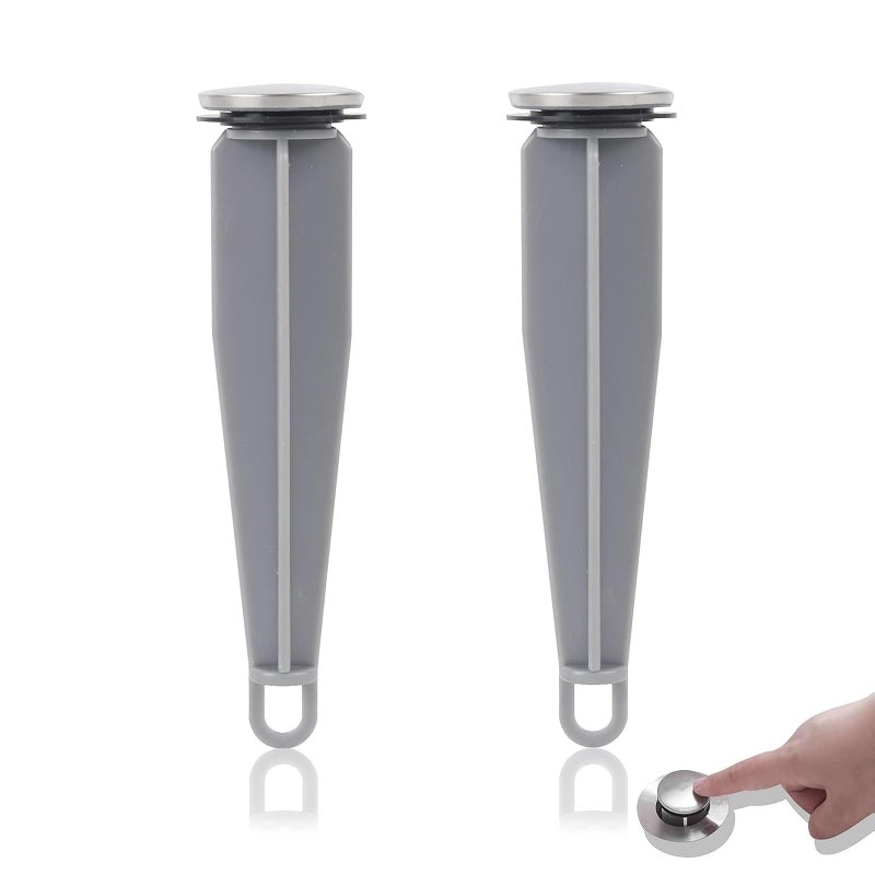 2Pack Bathroom Sink PopUp Stoppers  Plastic PopUp Stoppers with Chrome Finish  Standard Design 114 Cap Outer Diameter 478 Overall Height  with 1 Mounting Hole and Gasket Seal