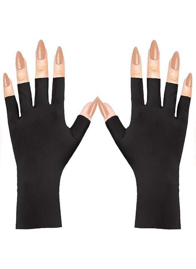 SKINPLUS SKINPLUS Nail Art Kit - 48 Pcs Glass Bottles Glitter Stones,3 pcs Nail Art Liner Brushes, UV Nail Gloves (Black),100 Nails with Glue.  - Image 4