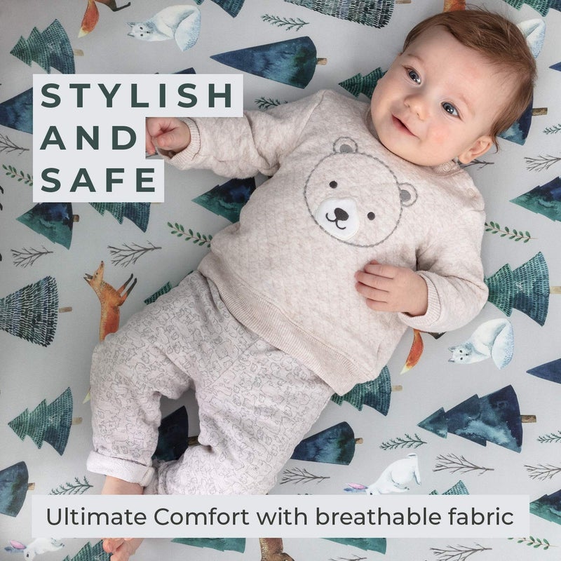 Pobibaby Pobi Baby - 2-Pack Fitted Crib Sheets for Boys, Girl - Baby Crib Sheet Neutral - Crib Mattress Sheet - Ultra-Soft Cotton Crib Sheets, Toddler Bed Sheets (Magical) - Image 3