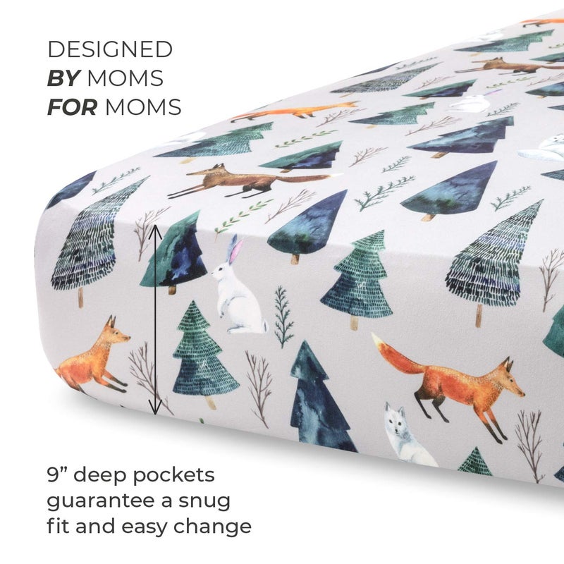 Pobibaby Pobi Baby - 2-Pack Fitted Crib Sheets for Boys, Girl - Baby Crib Sheet Neutral - Crib Mattress Sheet - Ultra-Soft Cotton Crib Sheets, Toddler Bed Sheets (Magical) - Image 4