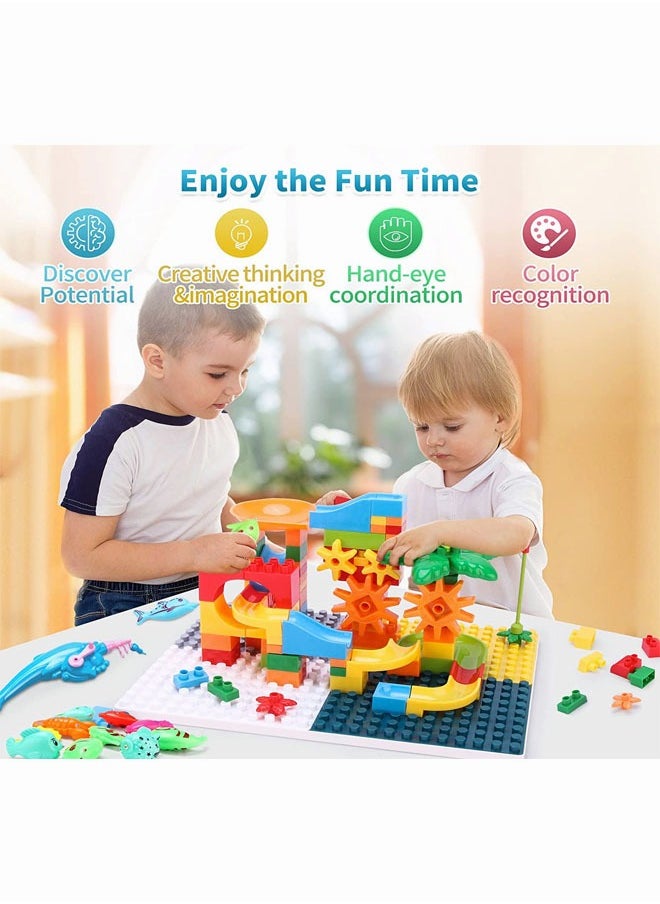 Toddlers Activity Table Kids Activity Table and Chair Set With 190 Pcs Large Building Blocks Sand Water Table Kids Learning Play Table Toys for Girls Boys Toddler