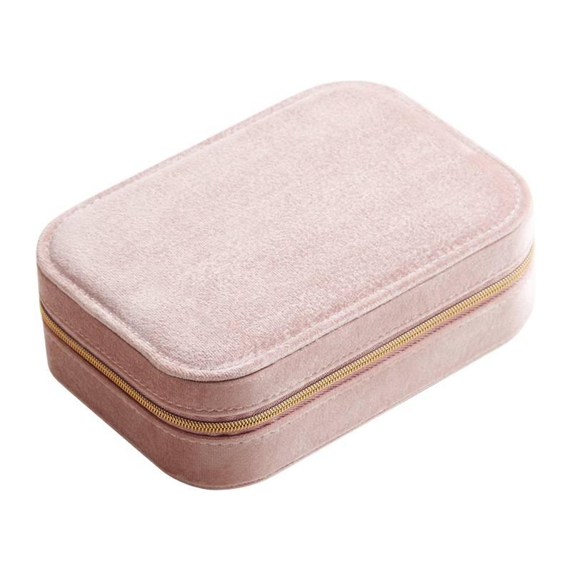 Portable Jewelry Organizer in Velvet for Rings Earrings and Necklaces Lockable 16.5 x 11.5 x 5.7 cm yx sp01253 Grey - Image 5