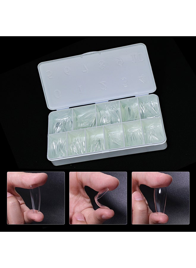 brunson False Nail Tips Soft Gel Clear Medium Stiletto BTMSF500  - Image 4