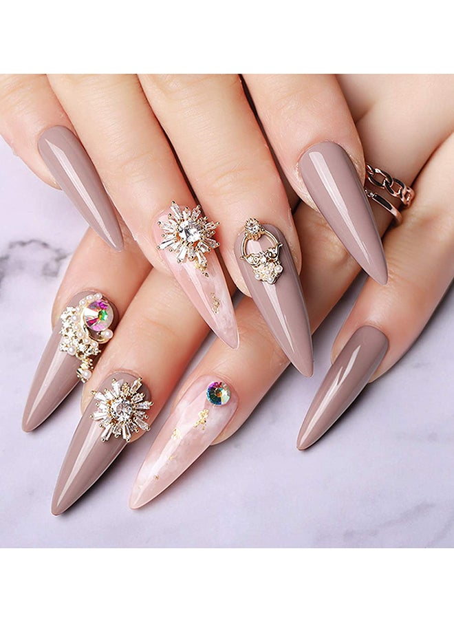 brunson False Nail Tips Soft Gel Clear Medium Stiletto BTMSF500  - Image 5