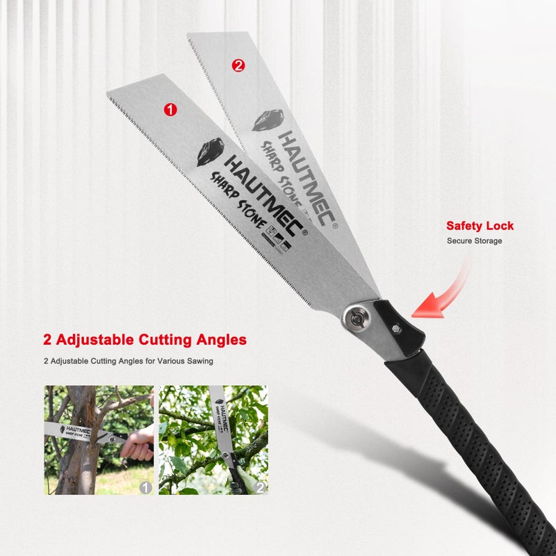 HAUTMEC Folding Japanese Pull Saw for Woodworking, 9-Inch Flush Cut Hand Saw with SK5 Steel Blade, 17 TPI Trapezoid Fine Tooth â€“ HT0312 - Image 4