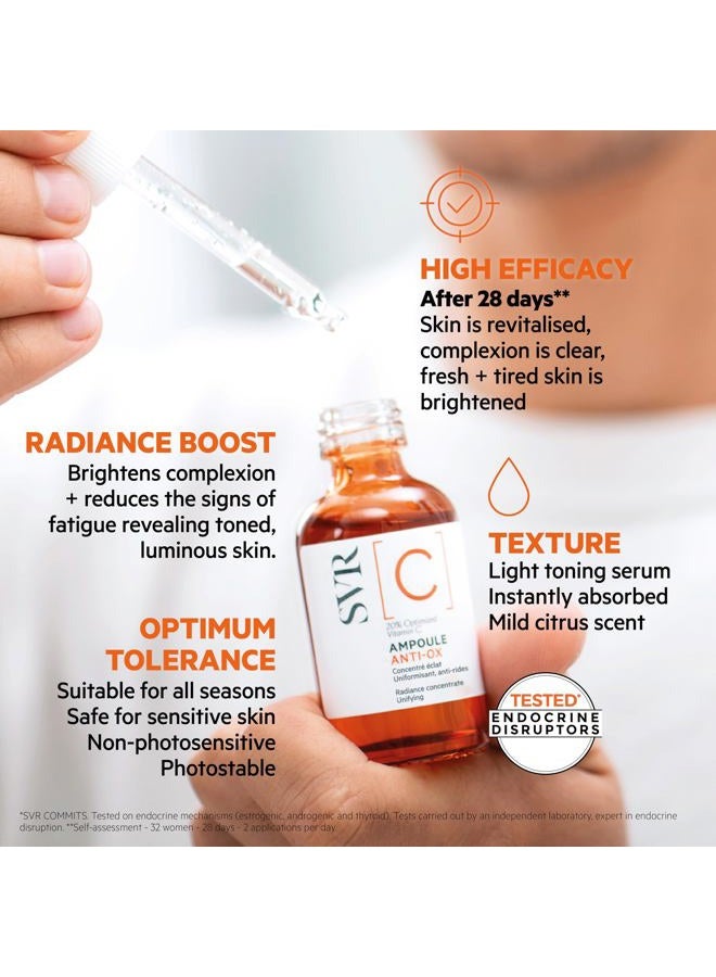 Vitamin C Brightening Face Serum With 20% Optimized Vitamin C For Fine Lines, Uneven Skin Tone & Dull Skin. Improves Radiance & Firmness, 1 Fl.oz.