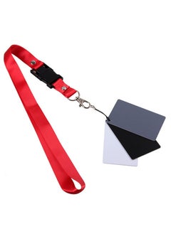 3 In 1 White Black Grey Balance Cards 18 Degree Gray Card S Size With Neck Strap For Digital Camera Photography Accessories Correct White Balance Neutral Spectral Values Quick Release Buckle