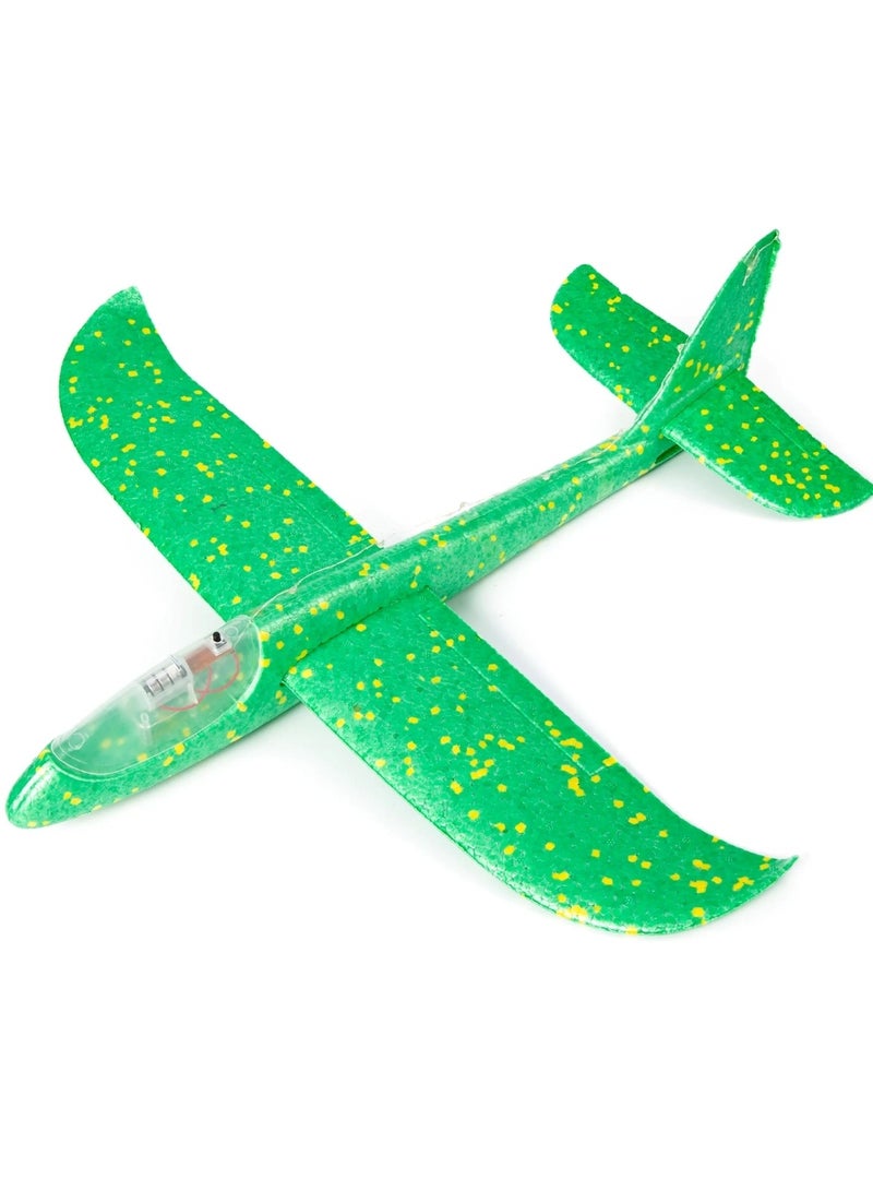 Huitich Green Hand Throwing Foam Airplane with LED Lights 48x16x6cm - Image 1