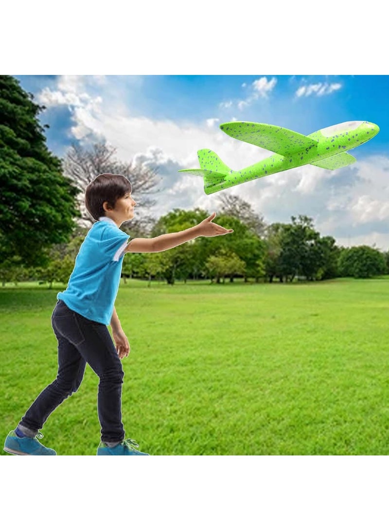 Huitich Green Hand Throwing Foam Airplane with LED Lights 48x16x6cm - Image 2