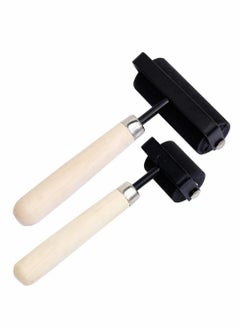 Excefore 1.5 and 3 Inch Hard Rubber Brayer Roller，Hard Rubber Applicator for Arts u0026 Crafts, Ink, Printmaking, Block Stamping, Printing, Applying Glue, Wallpaper and More - 2 Pack  - Image 1