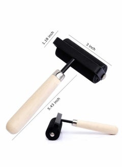 Excefore 1.5 and 3 Inch Hard Rubber Brayer Roller，Hard Rubber Applicator for Arts u0026 Crafts, Ink, Printmaking, Block Stamping, Printing, Applying Glue, Wallpaper and More - 2 Pack  - Image 2