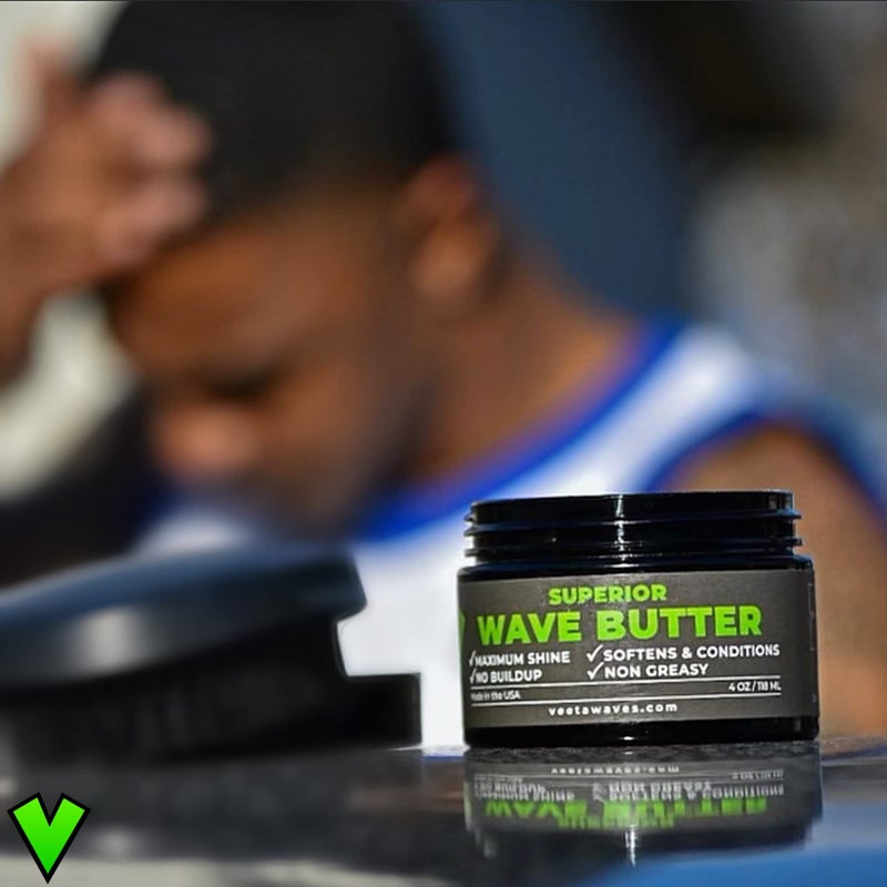 Veeta Superior Wave Grease - Maximum Shine, Non-Greasy Shea & Tangerine Conditioner for Men's 360 Waves (4 oz) - Image 3