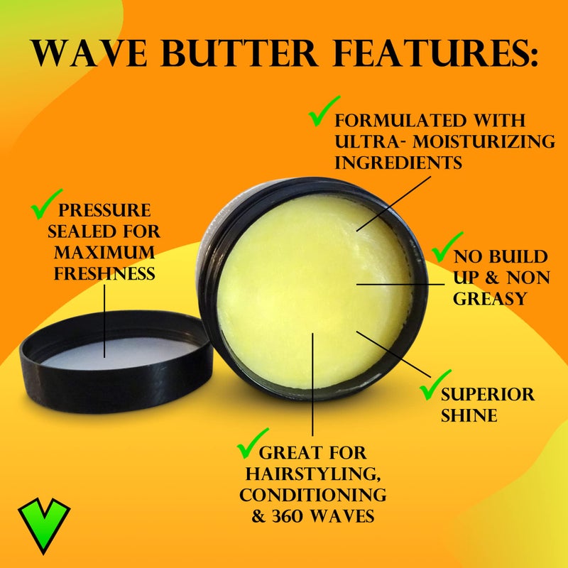 Veeta Superior Wave Grease - Maximum Shine, Non-Greasy Shea & Tangerine Conditioner for Men's 360 Waves (4 oz) - Image 2