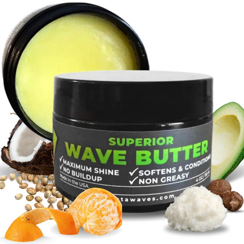 Veeta Superior Wave Grease - Maximum Shine, Non-Greasy Shea & Tangerine Conditioner for Men's 360 Waves (4 oz) - Image 1