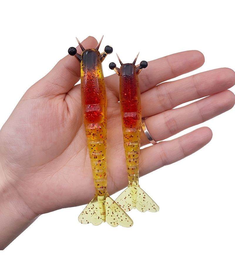 2pcs Saltwater Fishing Soft Shrimp Lure Bait 9.5cm Red Back 6g - Image 5